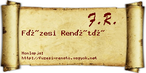 Füzesi Renátó névjegykártya
